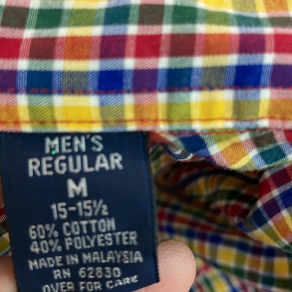 Lands’ End colorful yellow plaid button down - Picture 4 of 5